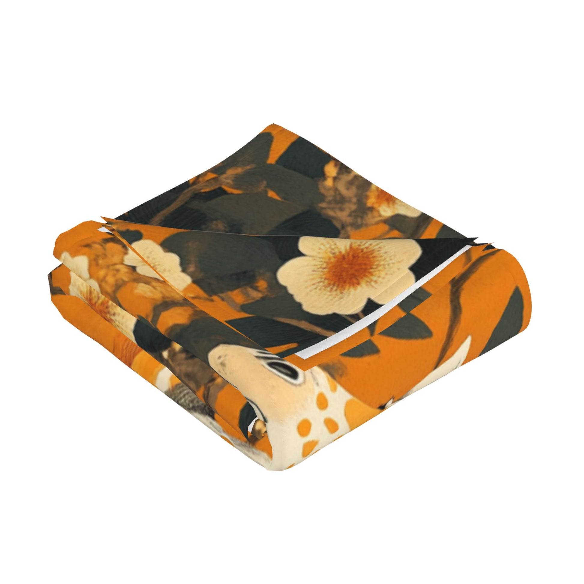 Orange Giraffe Floral Wall Tapestry – Creative Home Decoration Background Cloth 73×95cm
