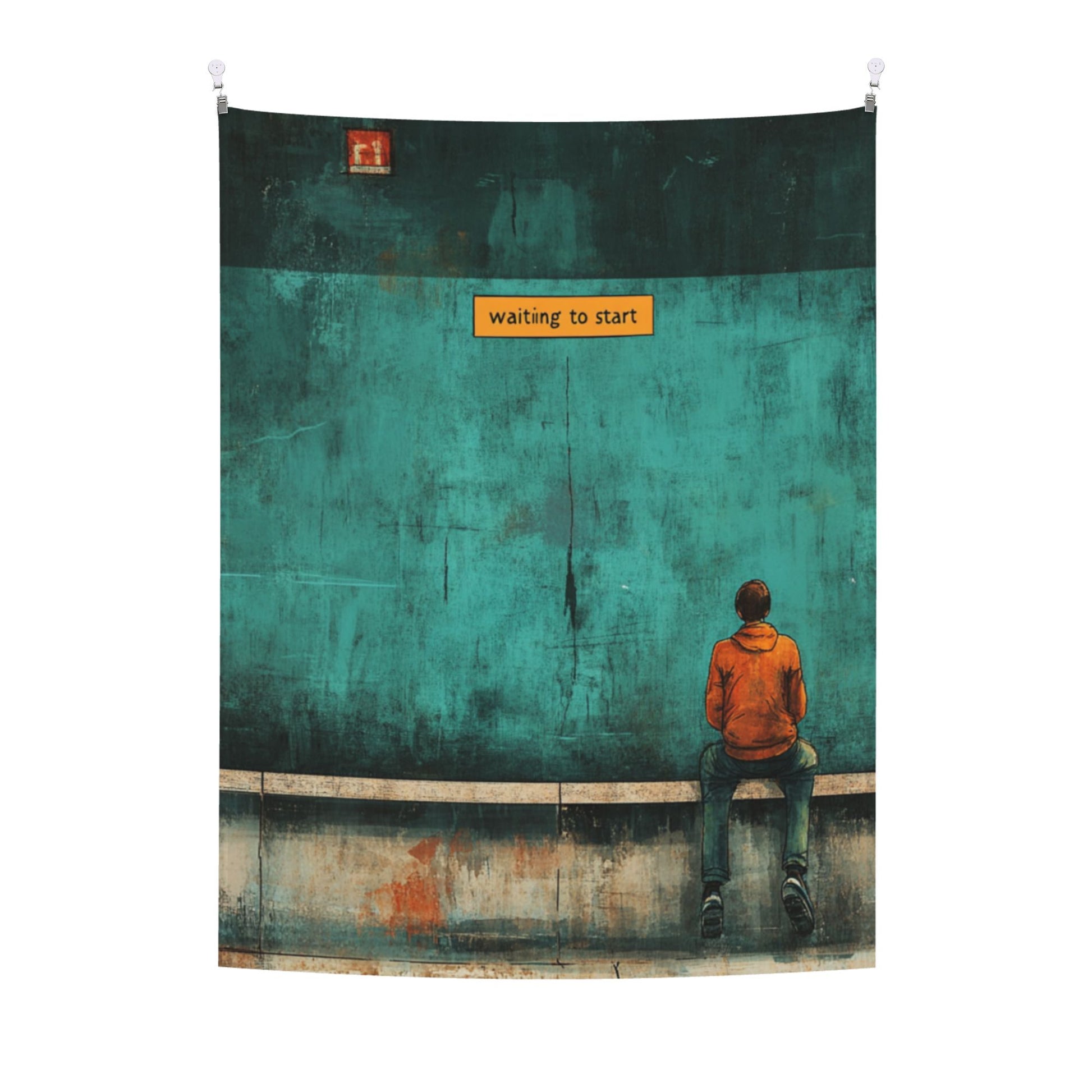 “Waiting to Start” Creative Minimalist Tapestry – Vintage Artistic Wall Decor 73×95cm