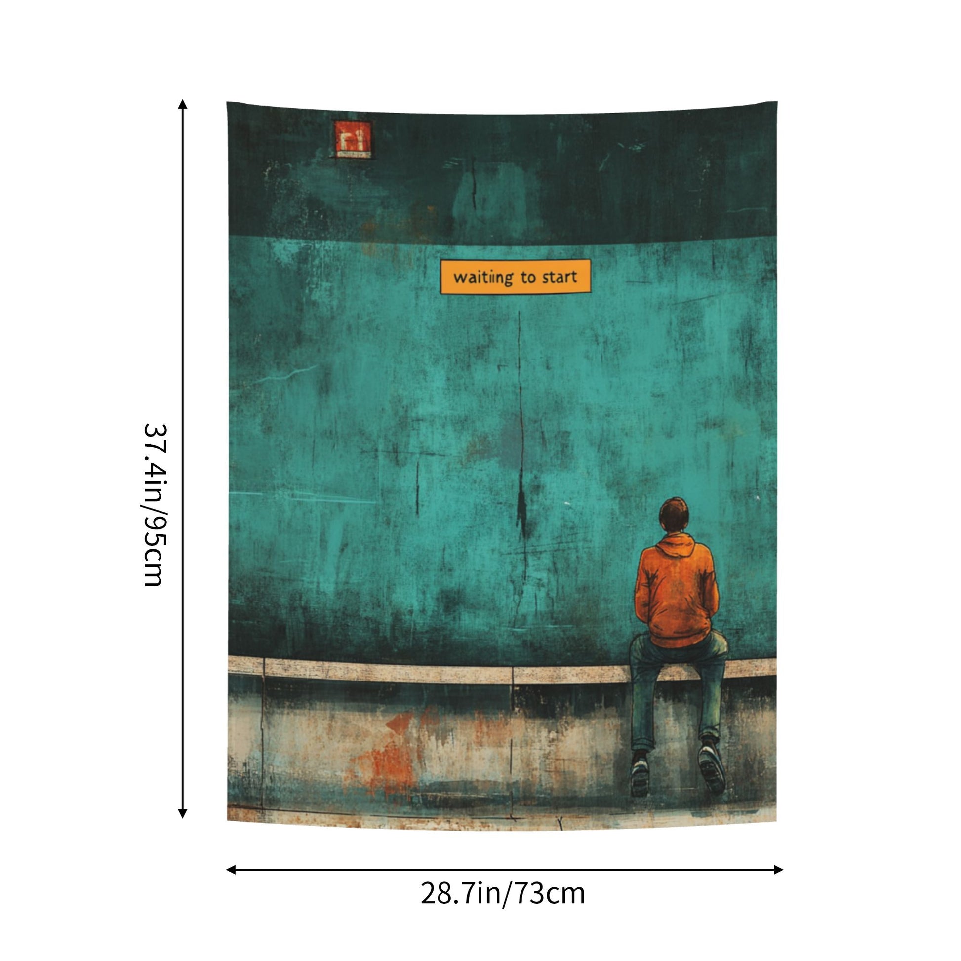 “Waiting to Start” Creative Minimalist Tapestry – Vintage Artistic Wall Decor 73×95cm